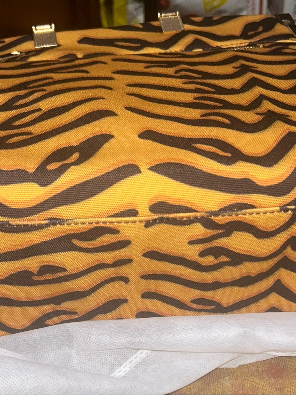 BC Bags Tiger Print Orange & Black Tote - Picture 3 of 5